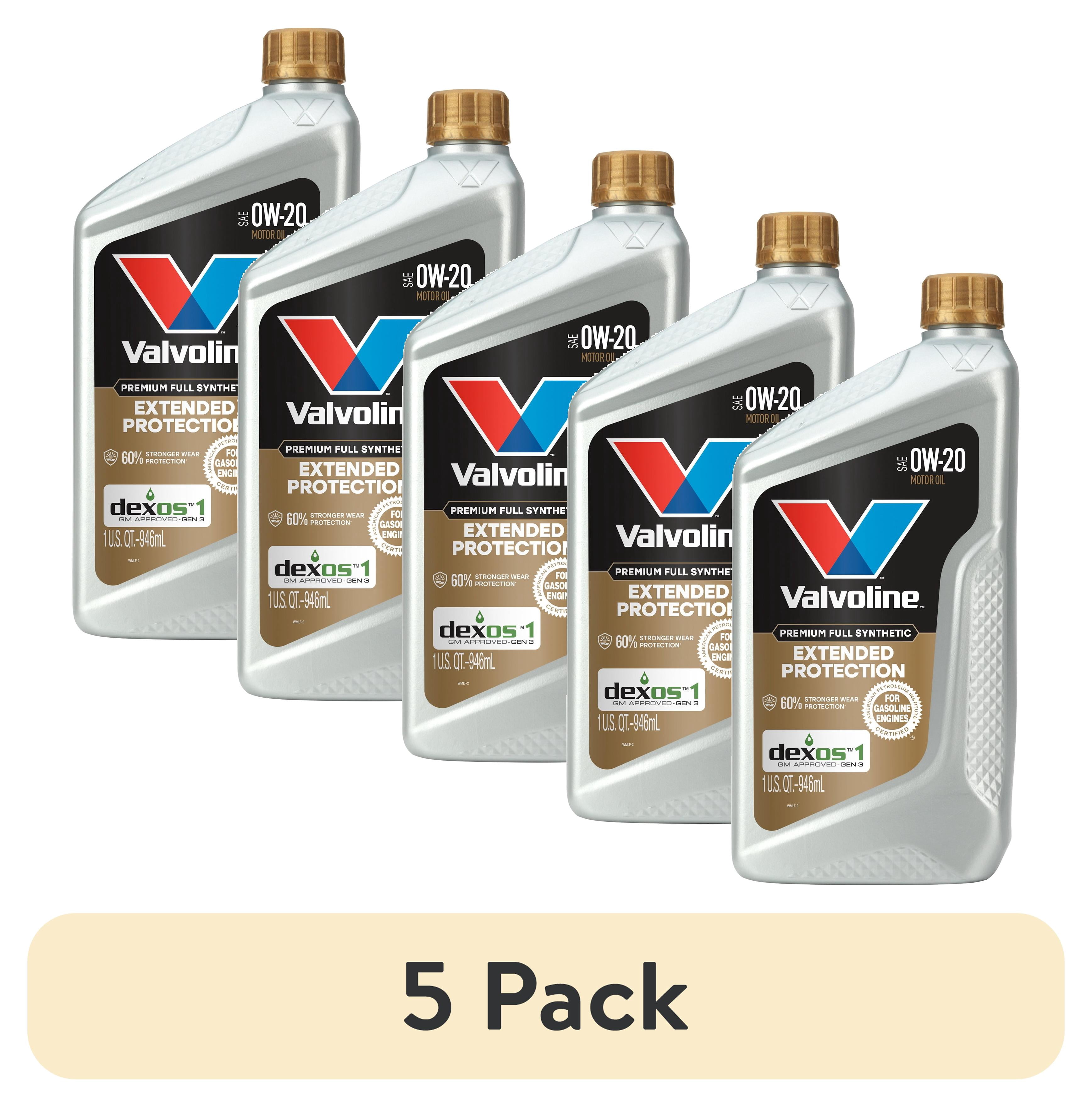 (5 pack) Valvoline Extended Protection Premium Full Synthetic 0W-20 Motor Oil 1 Quart