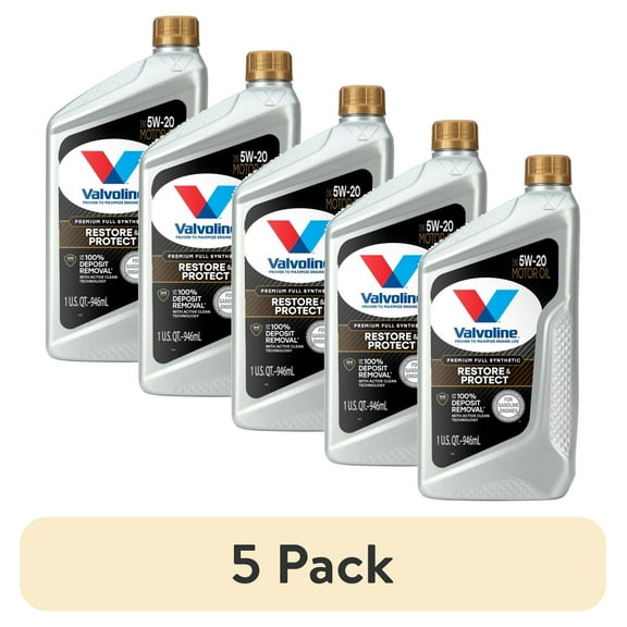 (5 pack) Valvoline Restore & Protect Full Synthetic 5W-20 Motor Oil 1 QT