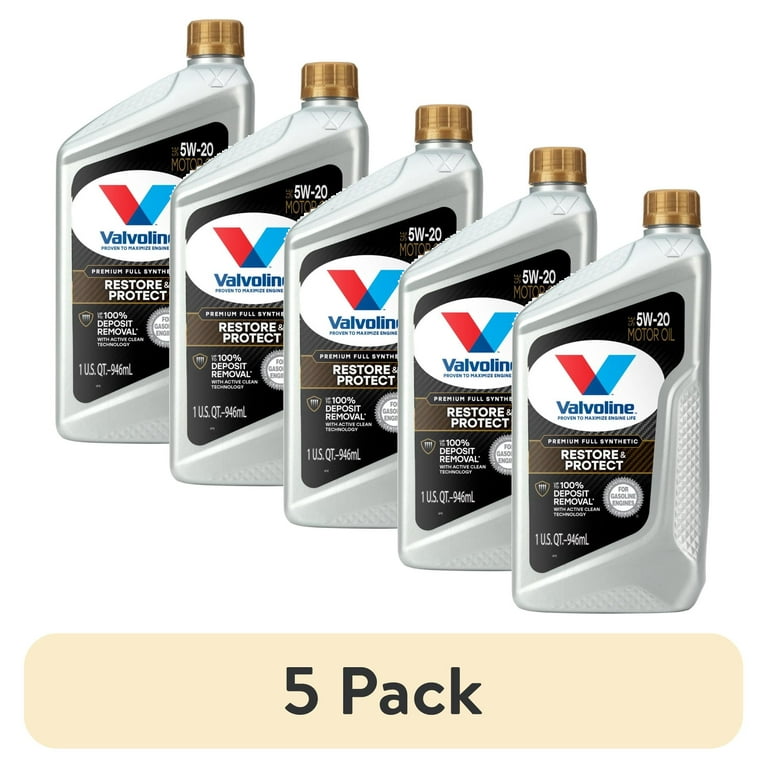 5 pack) Valvoline Restore & Protect Full Synthetic 5W-20 Motor Oil