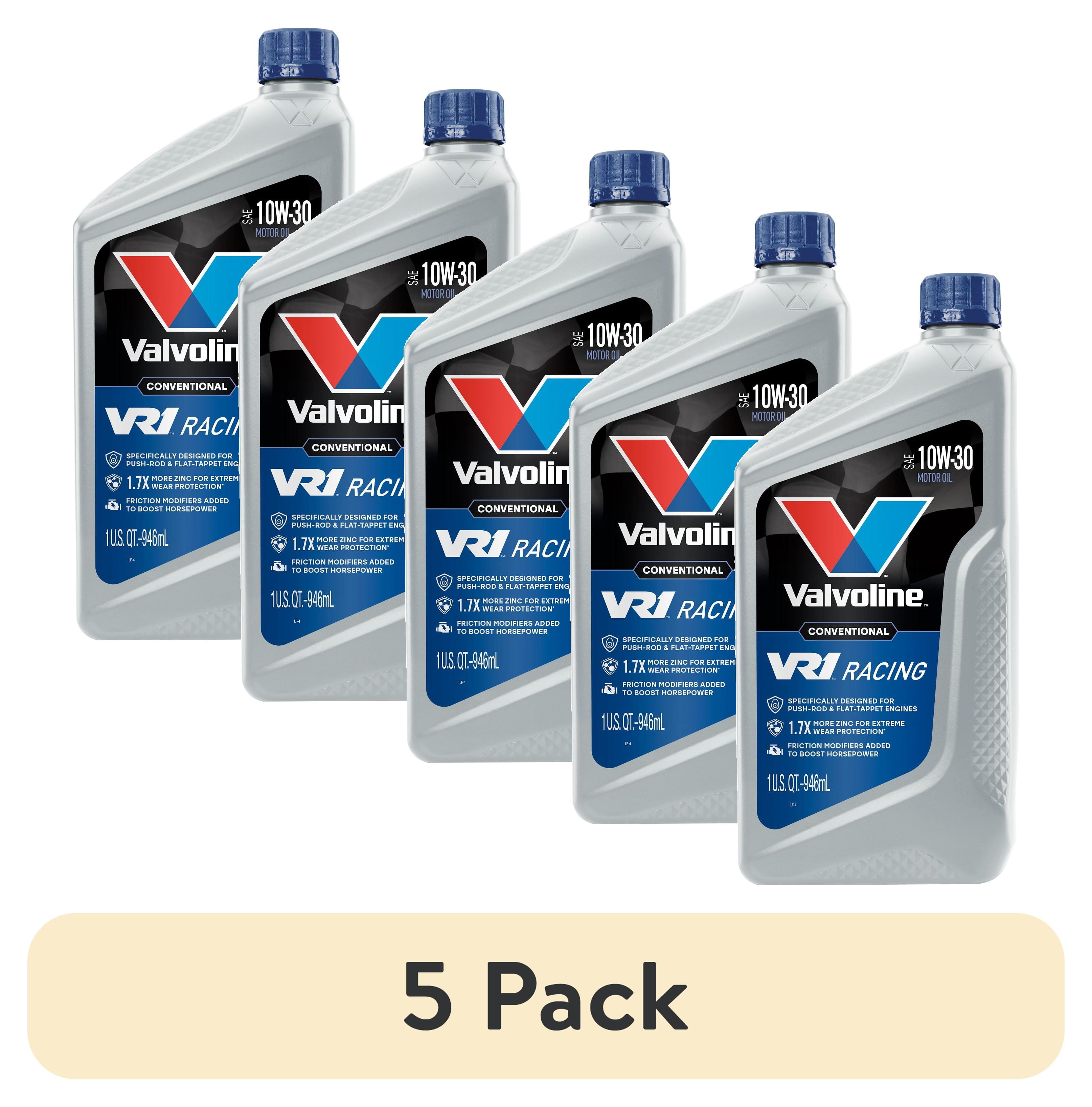 (5 pack) Valvoline VR1 Racing SAE 10W-30 Conventional Motor Oil 1 QT