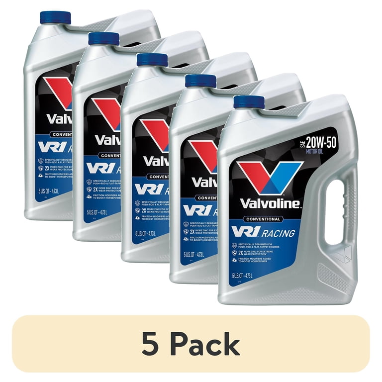 5 pack) Valvoline VR1 Racing SAE 20W-50 Conventional Motor Oil, 5