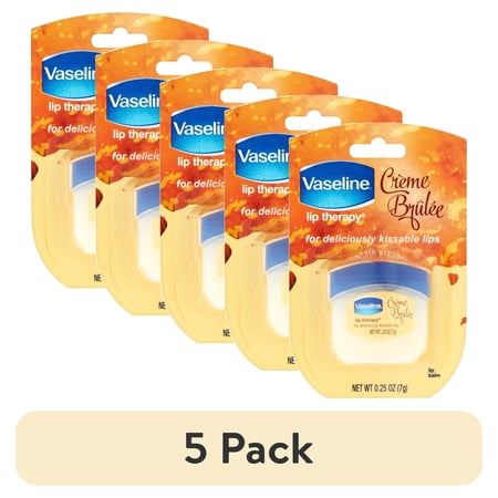 (5 pack) Vaseline Creme Brulee Lip Therapy Lip Balm, 0.25 oz