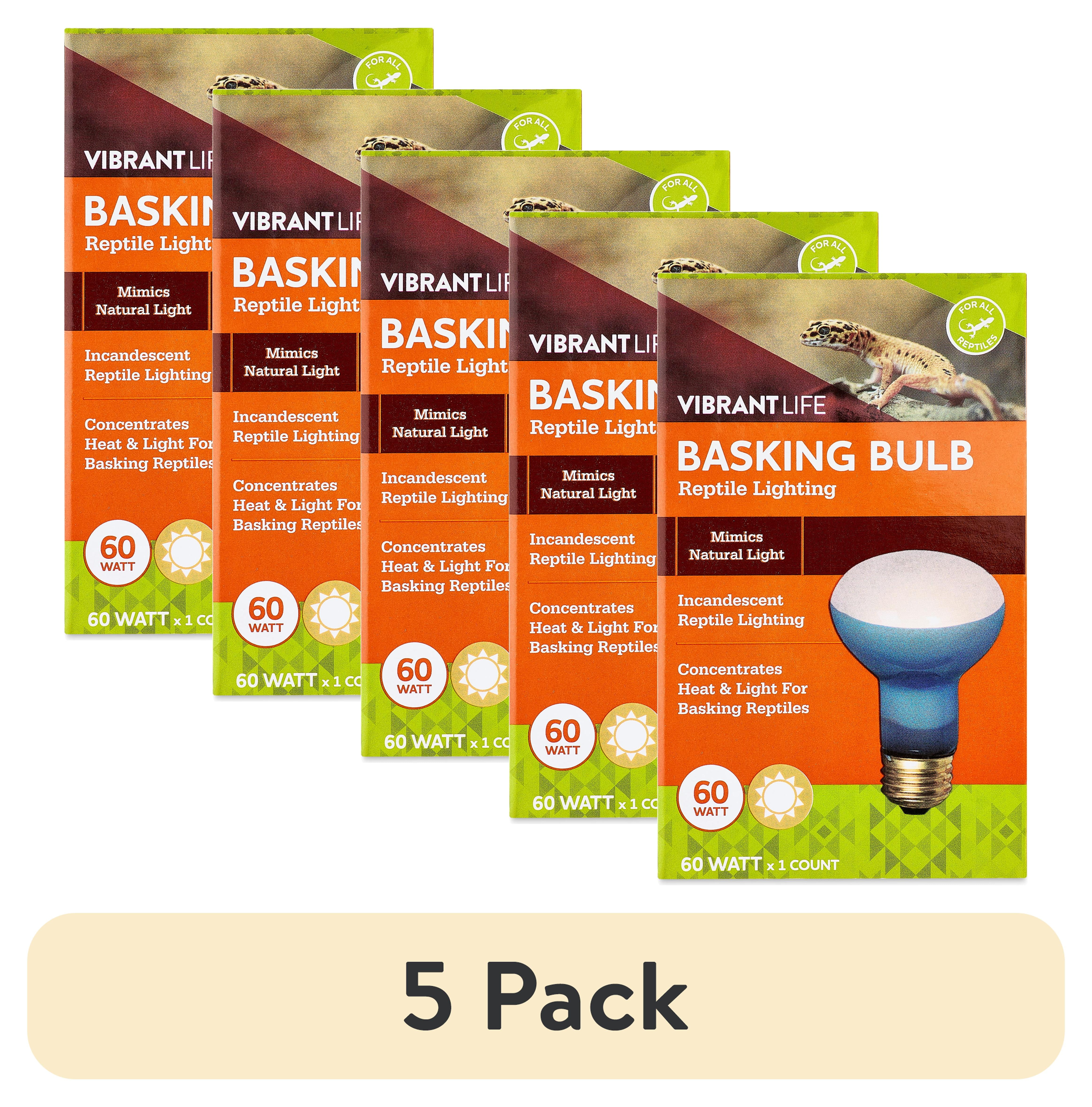 (5 pack) Vibrant Life 60W Terrarium Basking Bulb, Daylight