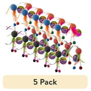(5 pack) Vibrant Life Mesh Feather Ball Cat Toy, Color May Vary