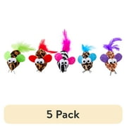 (5 pack) Vibrant Life Safari Feather Mice Cat Toy, Assorted Colors