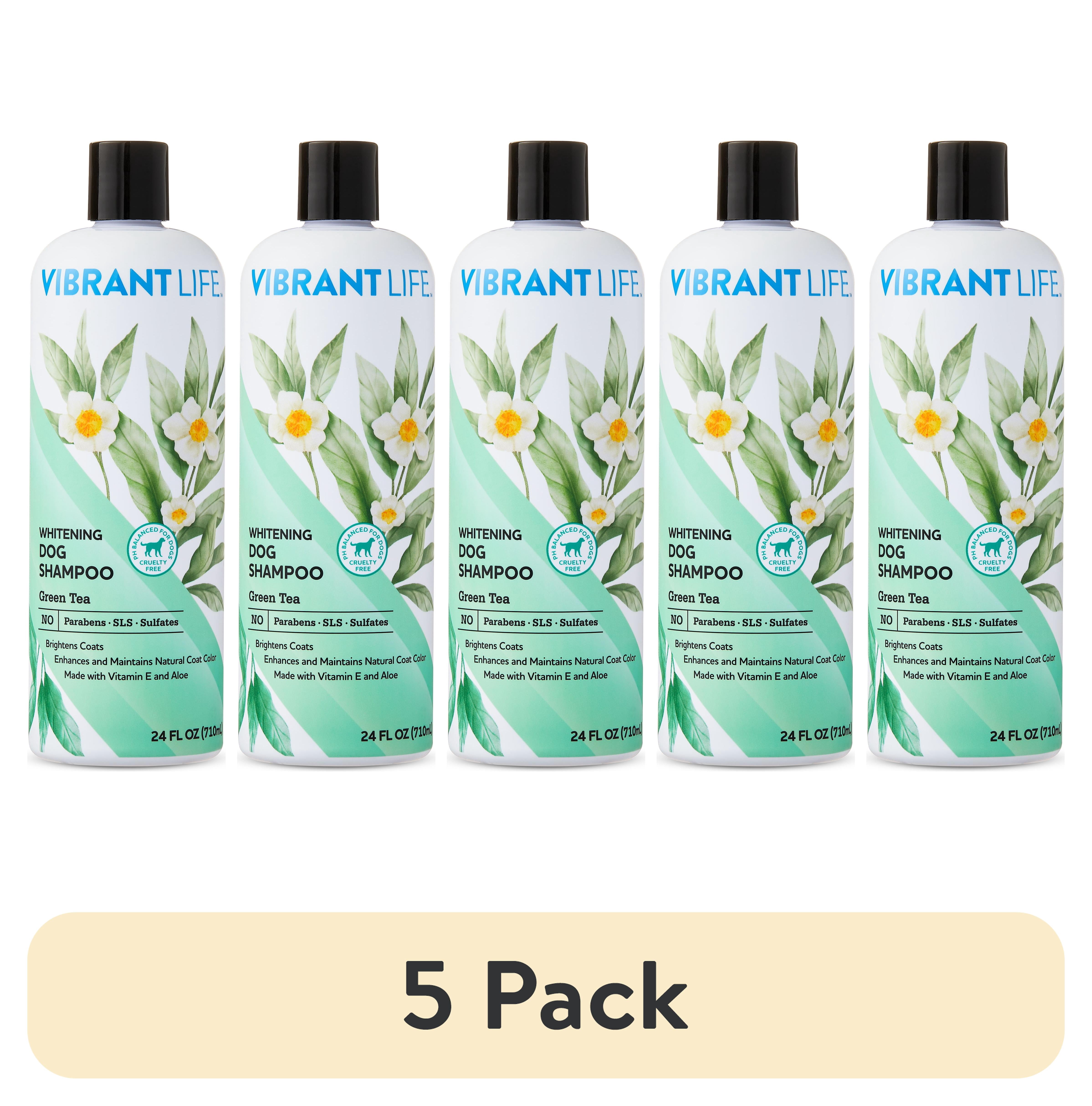 (5 pack) Vibrant Life Whitening Dog Shampoo with Green Tea, 24 fl oz