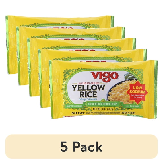 (5 pack) Vigo Saffron Yellow Rice Low Sodium, 8oz