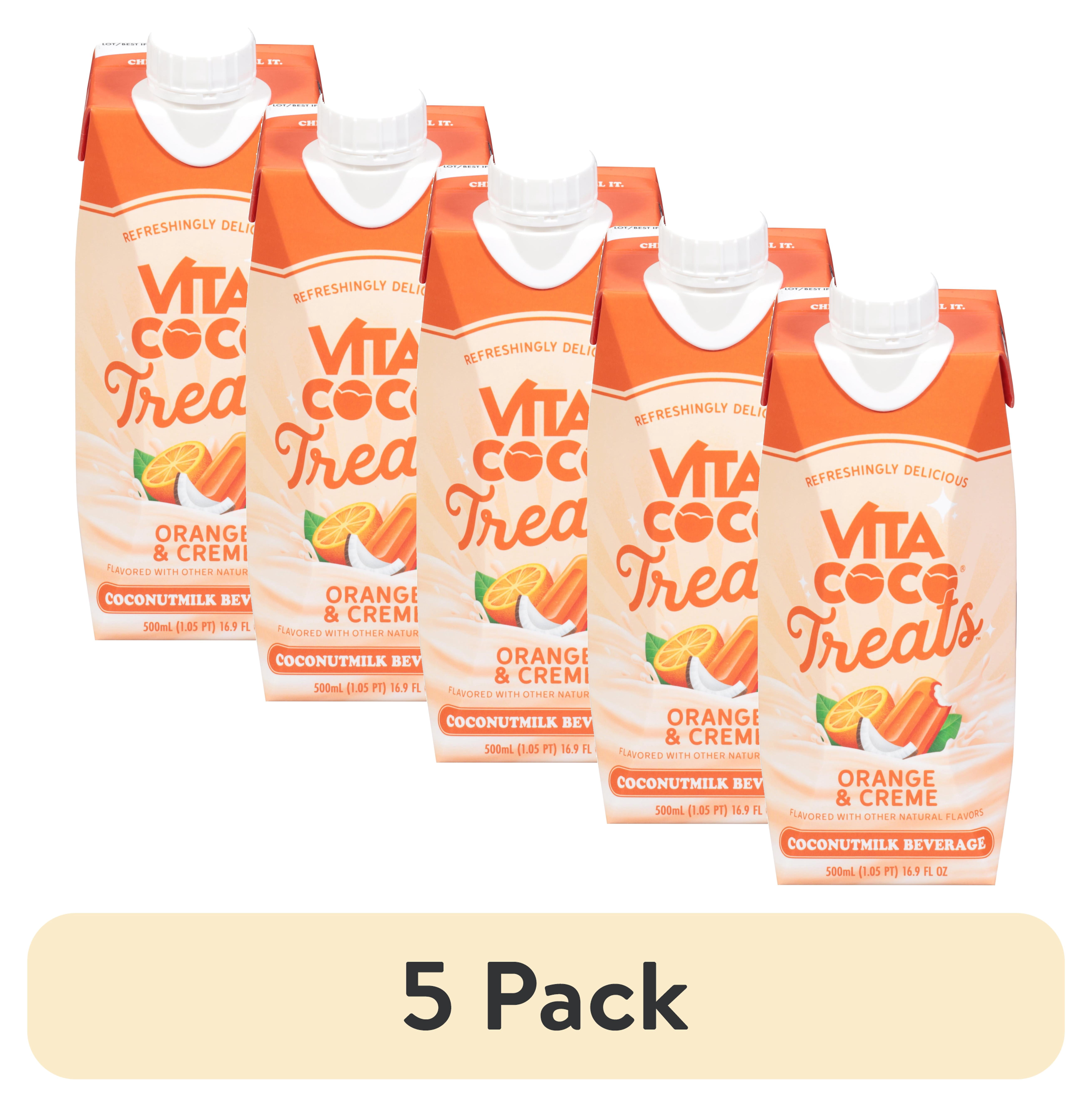 (5 pack) Vita Coco Treats Orange and Creme Coconut Milk Drink, 16.9 fl oz Box