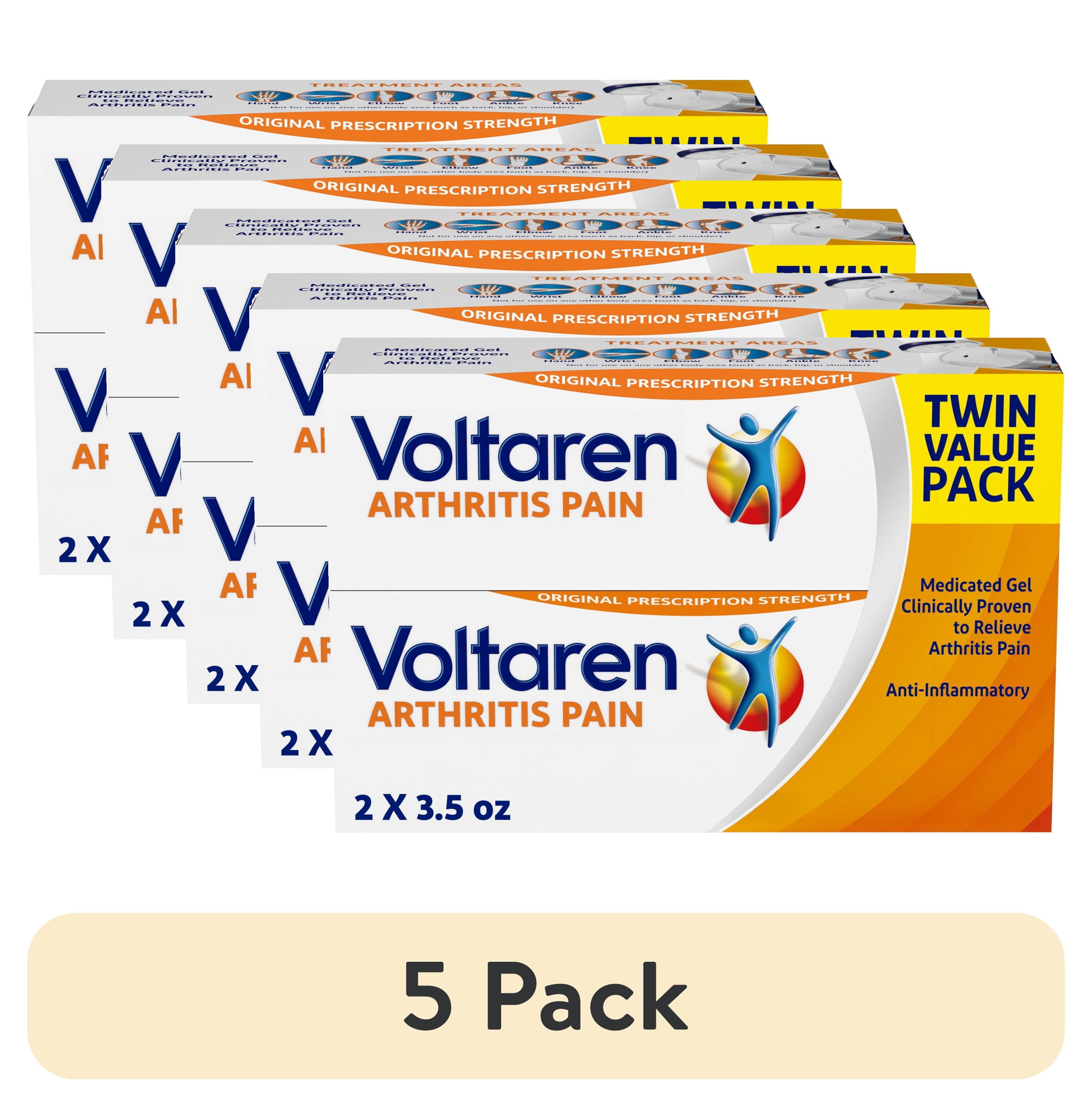 (5 pack) Voltaren Arthritis Pain Gel for Powerful Topical Arthritis Pain Relief with Diclofenac Gel - Easy Open Cap - 100 G X 2