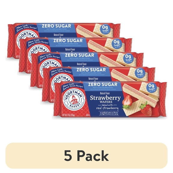 (5 pack) Voortman Bakery Sugar Free Wafers Variety Pack | Chocolate, Strawberry, Vanilla | 3 Pack