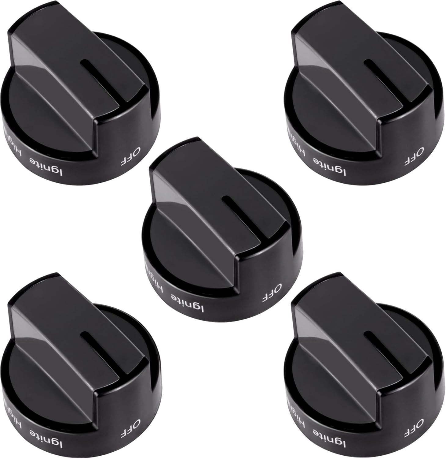 5-pack W10339442 Gas Stove Knobs, Black Control Knobs Replacement for Whirlpool Gas Ranges, Compatible with Cooktops and Ovens WFG320M0BB0 WFG320M0BB1