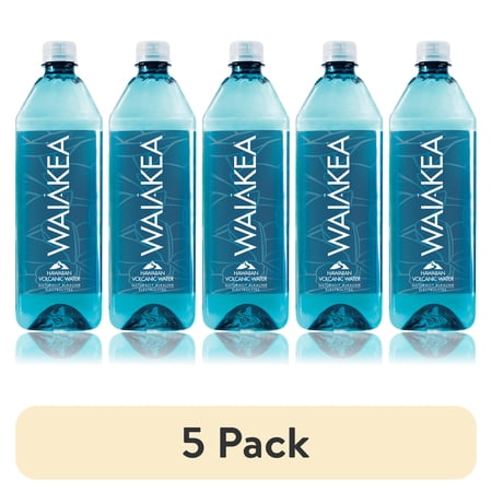(5 pack) Waiakea Hawaiian Volcanic Alkaline Waters, 33.8 Fl Oz, Bottle