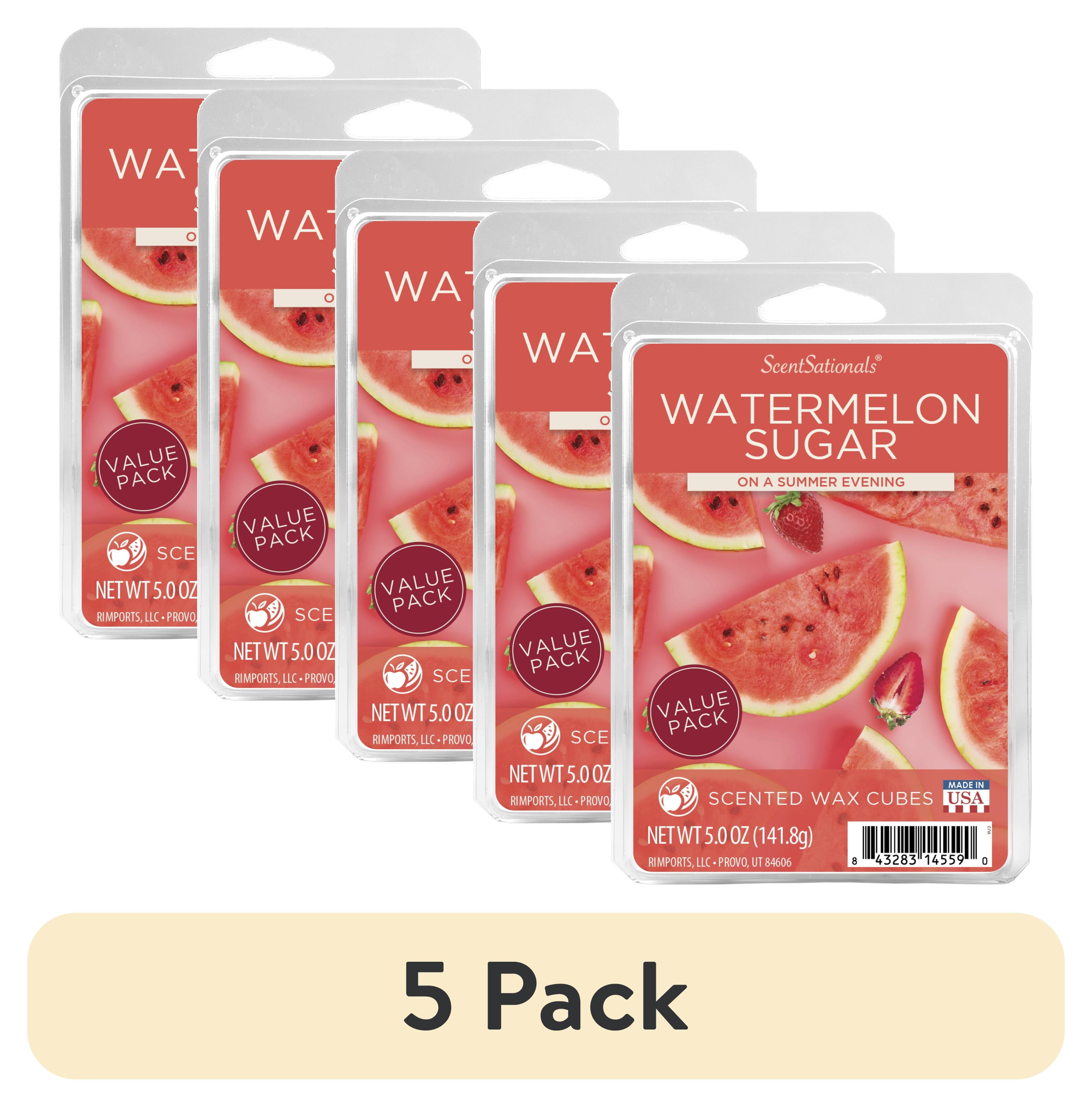(5 pack) Watermelon Sugar Scented Wax Melts, ScentSationals, 5 oz