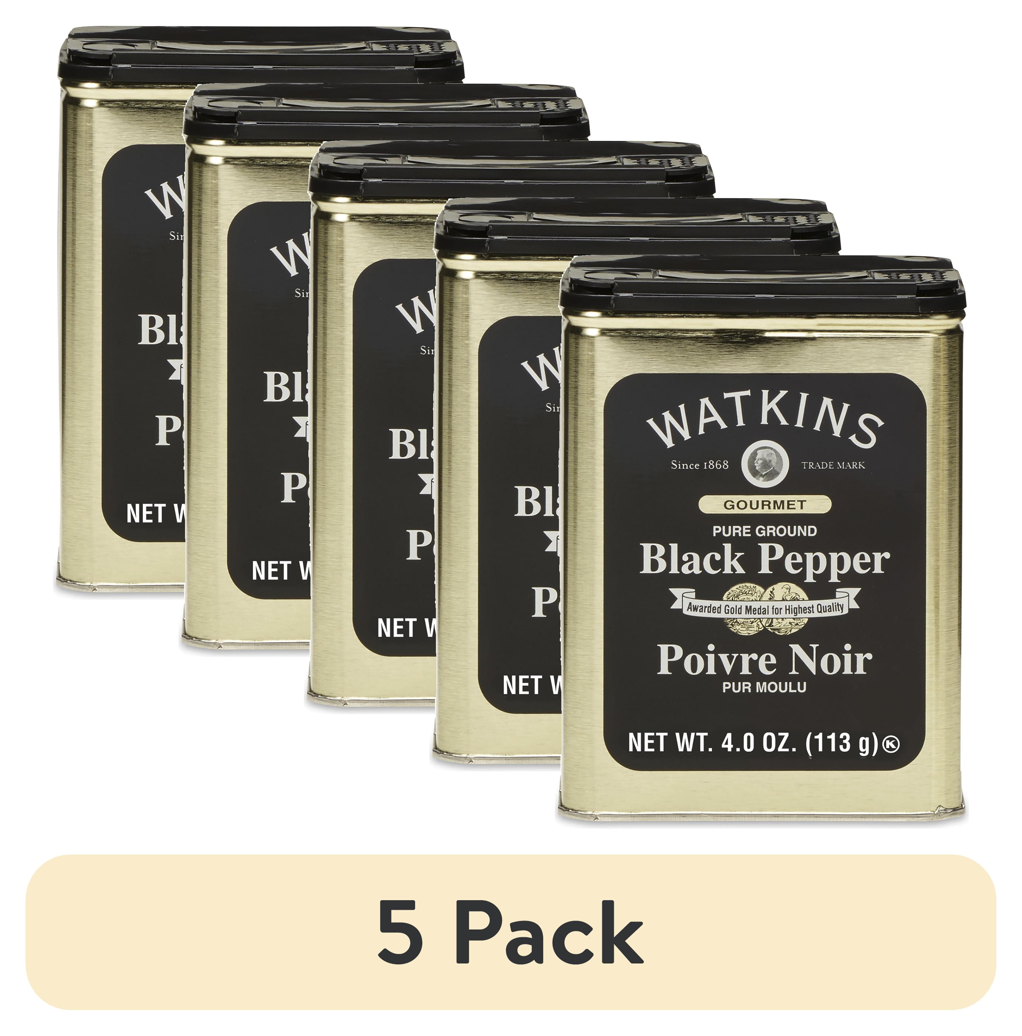 Watkins, Gourmet Spice Tin, 4 oz, Pure Ground Black Pepper