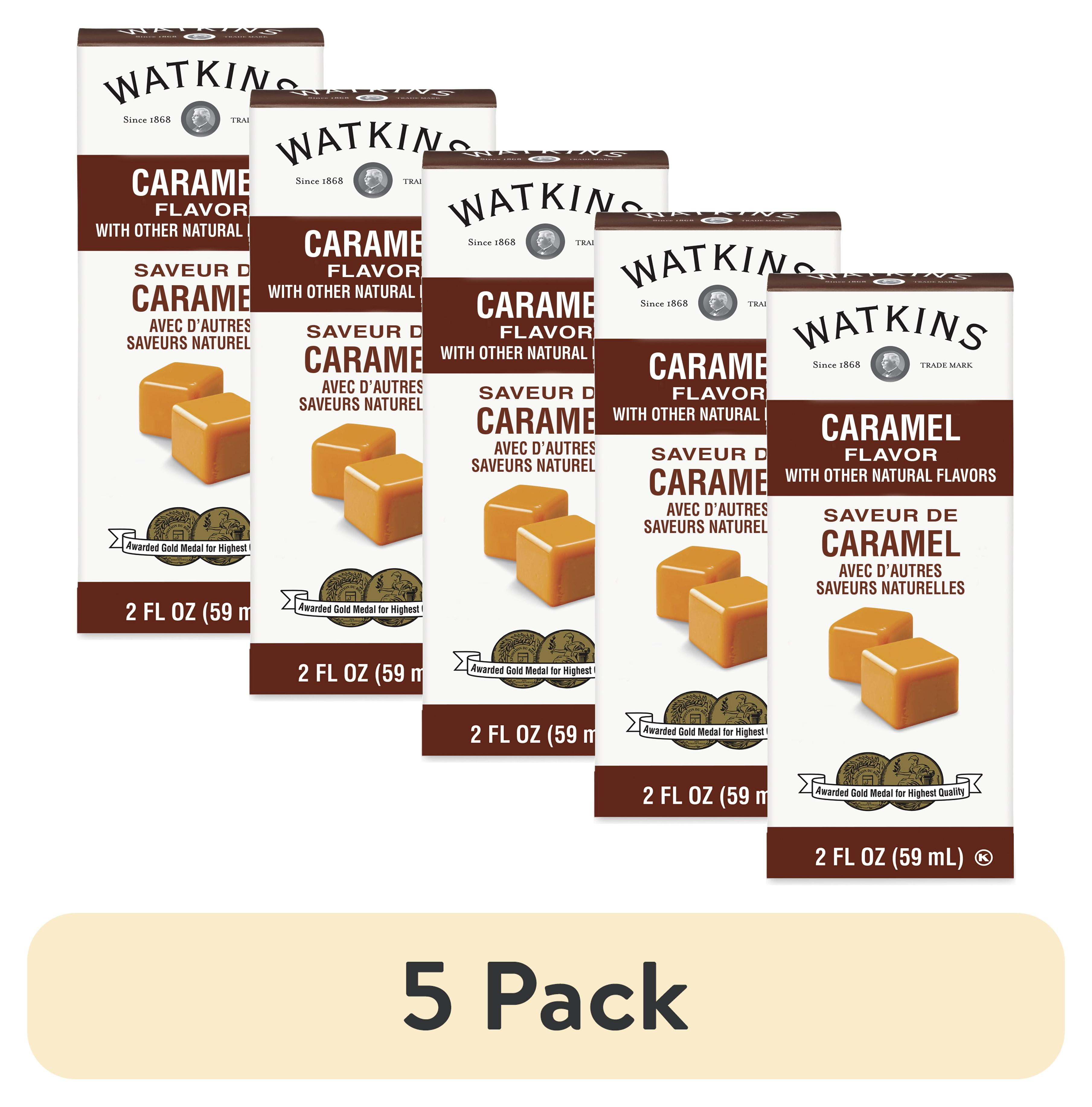 (5 pack) Watkins Imitation Caramel Extract, 2 fl oz (Plastic Container, Liquids)