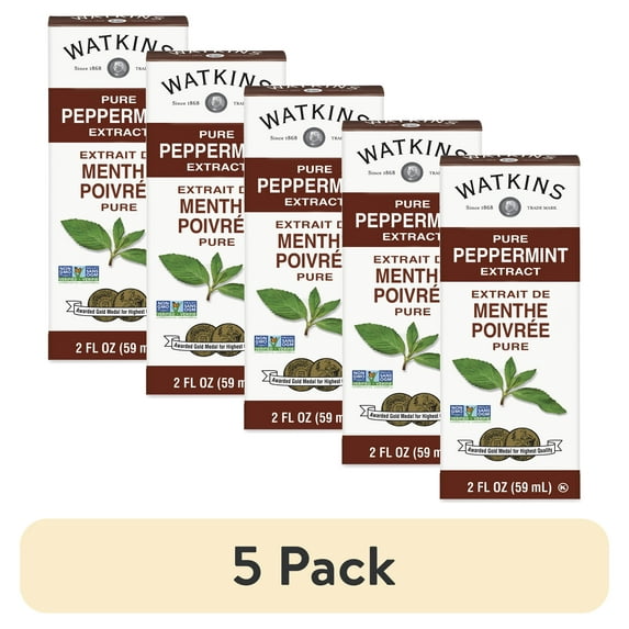 (5 pack) Watkins Pure Peppermint Extract (Liquid), 2 fl oz