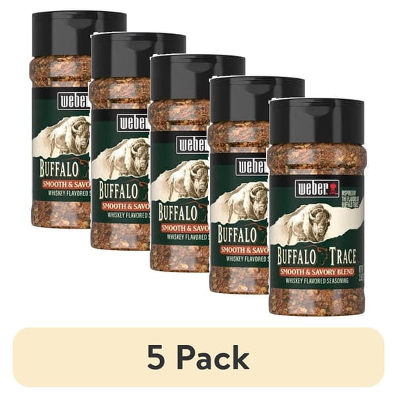 (5 pack) Weber Grill All Natural Buffalo Trace Whiskey Flavored Seasoning