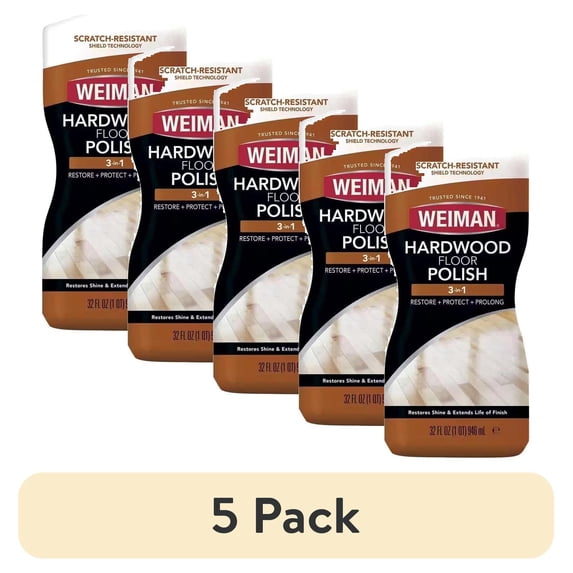 (5 pack) Weiman Products 32 oz High Traffic Hardwood Polish & Restorer