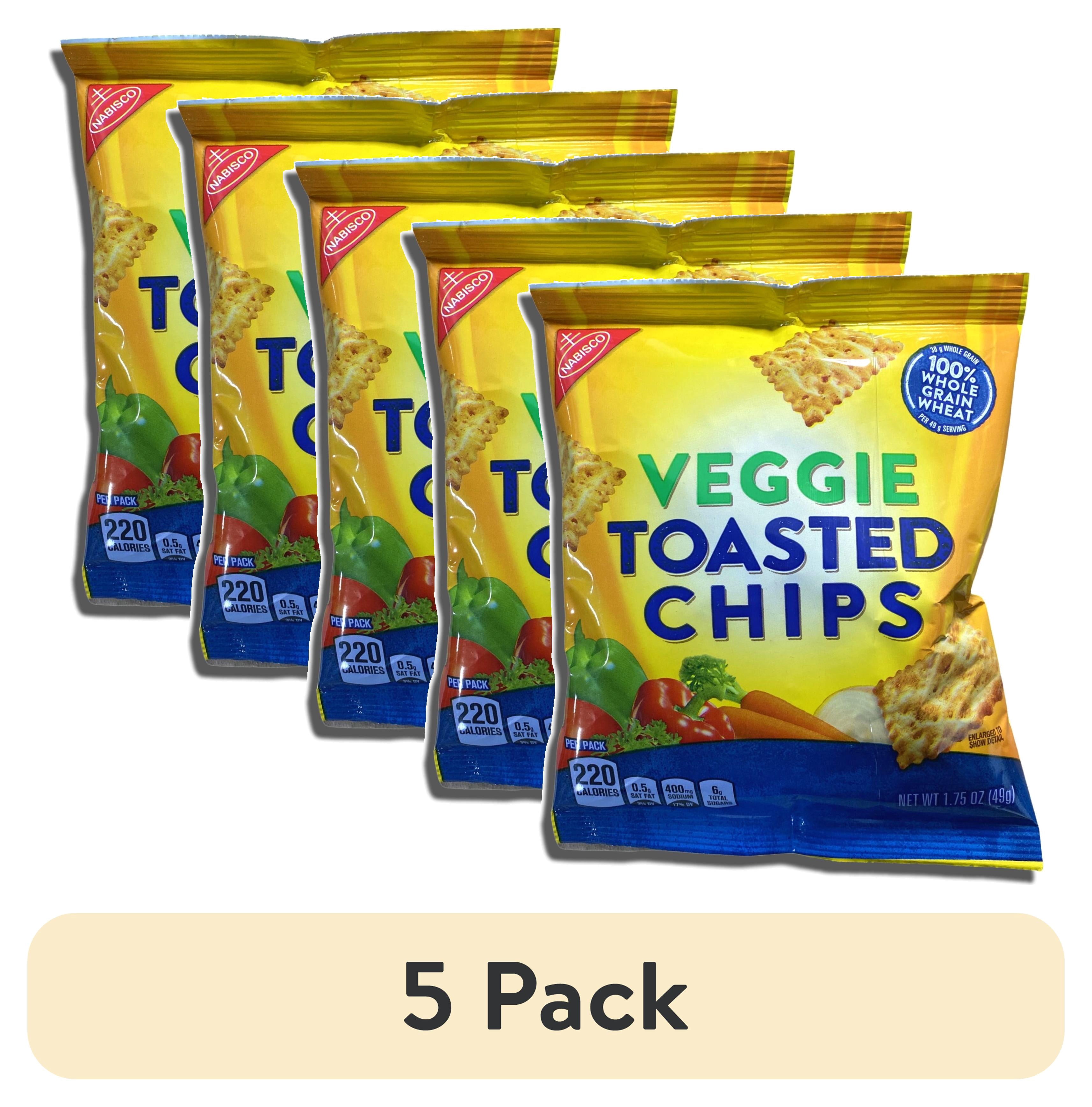 Toasted Chips Mini (5 pack) Whole Grain Veggie Wheat Thin Toasted Chips, School Snacks, 30 ...