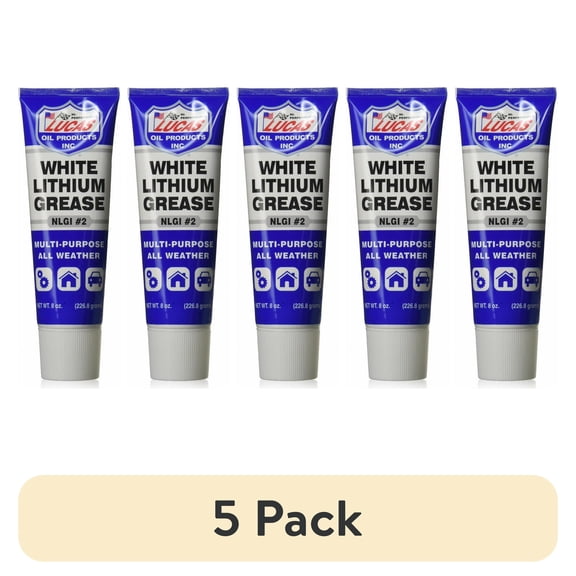 (5 pack) White Lithium Grease 8 Ounce Tube