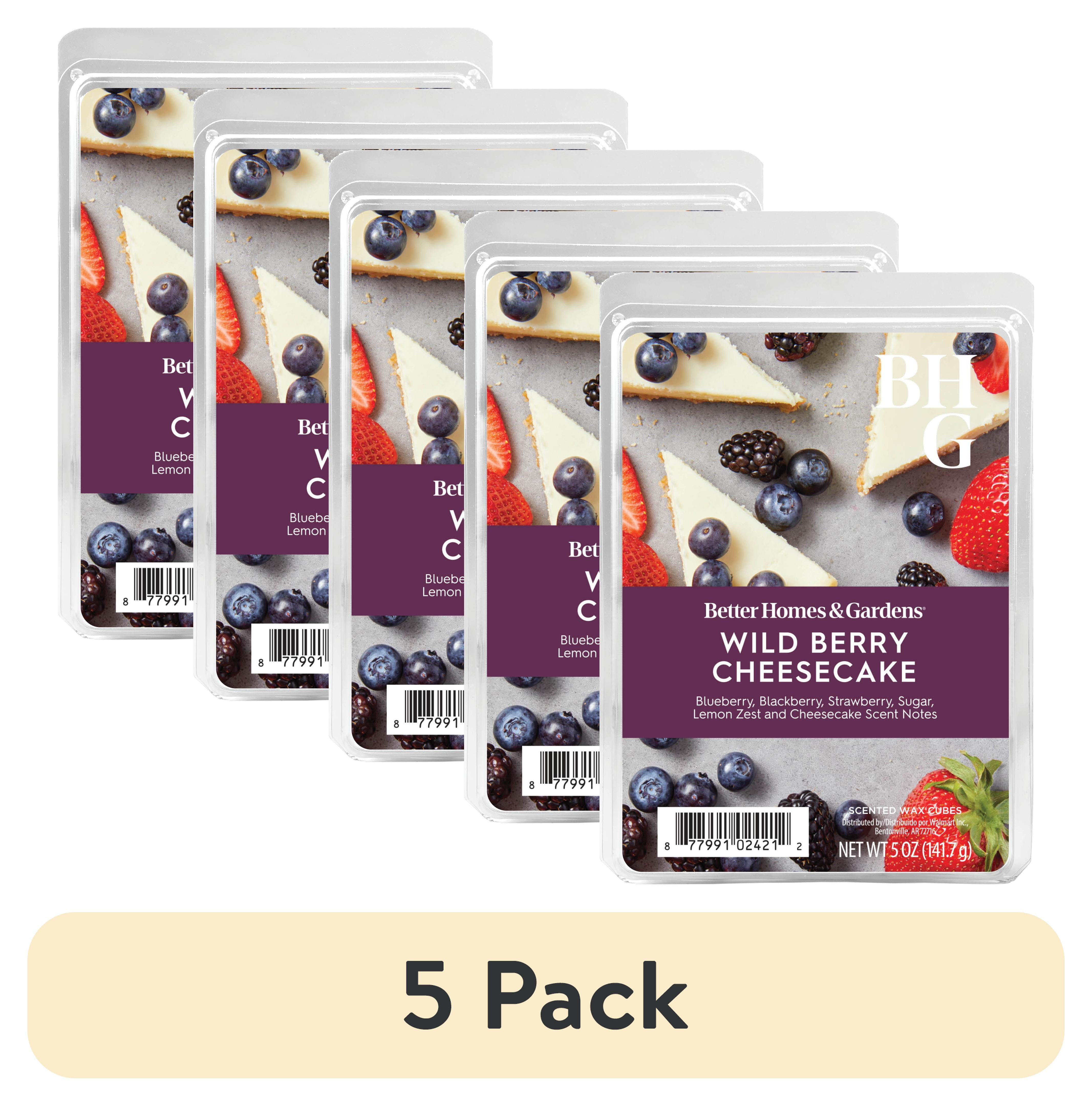(5 pack) Wild Berries & Cheesecake Scented Wax Melts, Better Homes & Gardens, 5 oz (Value Size)