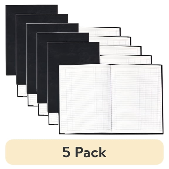 (5 pack) Wilson Jones Account Book, 9 1/4" x 7", 80 Pages, 4 Columns