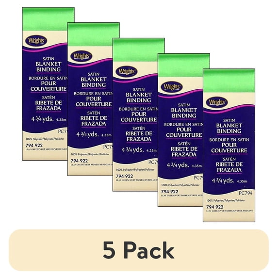 (5 pack) Wrights Polyester Leaf Green Blanket Binding, 4.75 Yd.