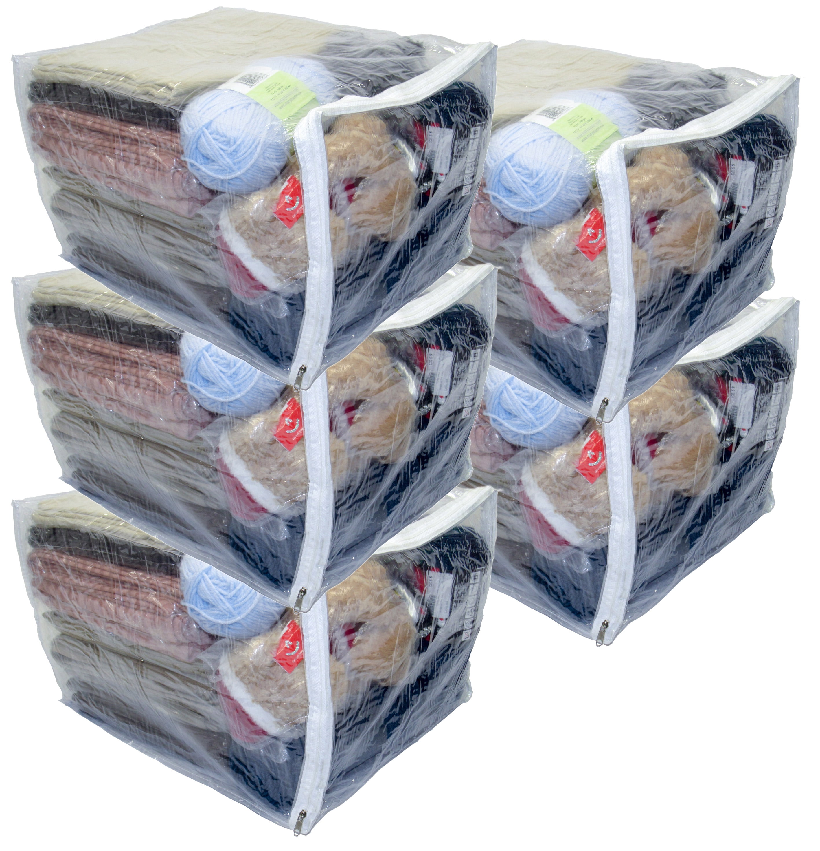 "5Pack XLarge Heavy Duty Vinyl Storage Bags, 15""x18""x12"", Clear