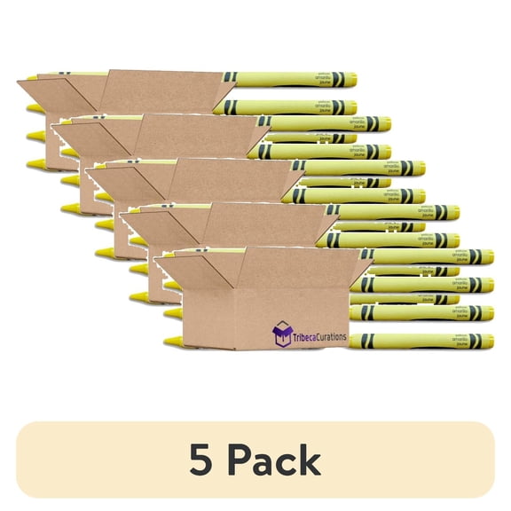 (5 pack) Yellow Crayon Bulk Value Pack   | 100 Count