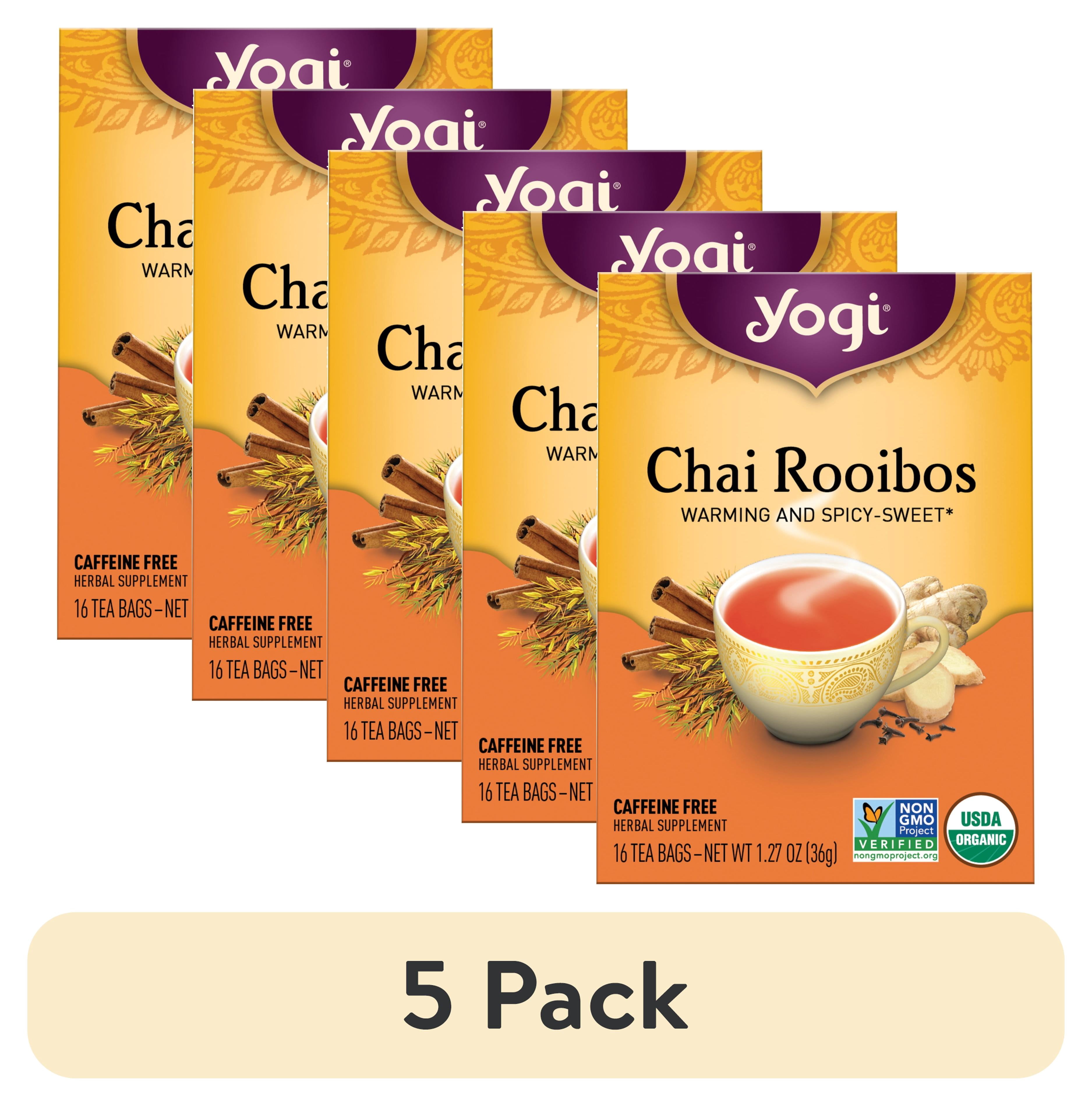 Yogi Organic Herbal Chai Rooibos Tea, Caffeine-Free, 16 Count Bags