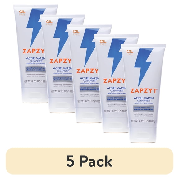 (5 pack) ZAPZYT Acne Wash Cleanser, 6.25 oz