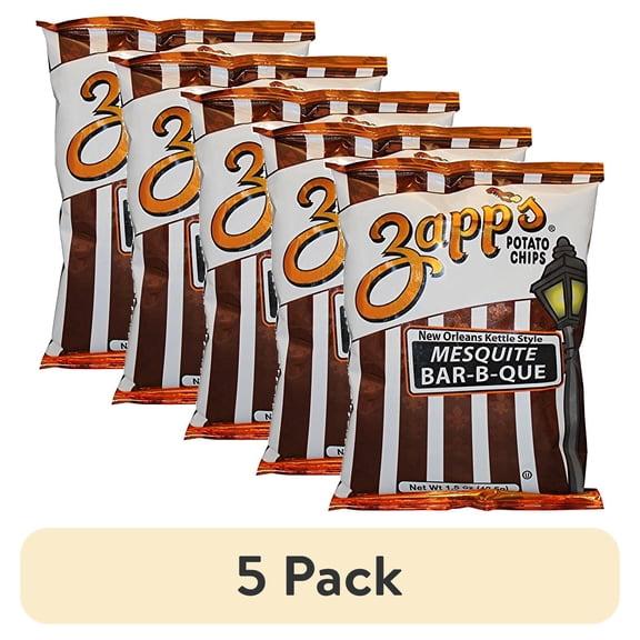 (5 pack) Zapp's New Orleans Kettle-Style Potato Chips, Mesquite BBQ | 30 bags