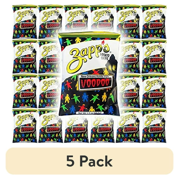(5 pack) Zapp's Potato Chips, VooDoo New Orleans Kettle Chips, 1.5oz (24 Pack)