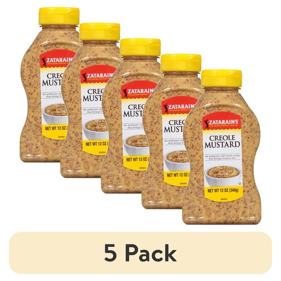 (5 pack) Zatarain's No Artificial Flavors Kosher Creole Mustard, 12.0 oz Bottle