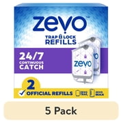 (5 pack) Zevo Flying Insect Trap Refill: 2 Indoor Light Trap Refill Cartridges Capture House Flies, Fruit Flies, and Gnats (2 Refill Cartridges)