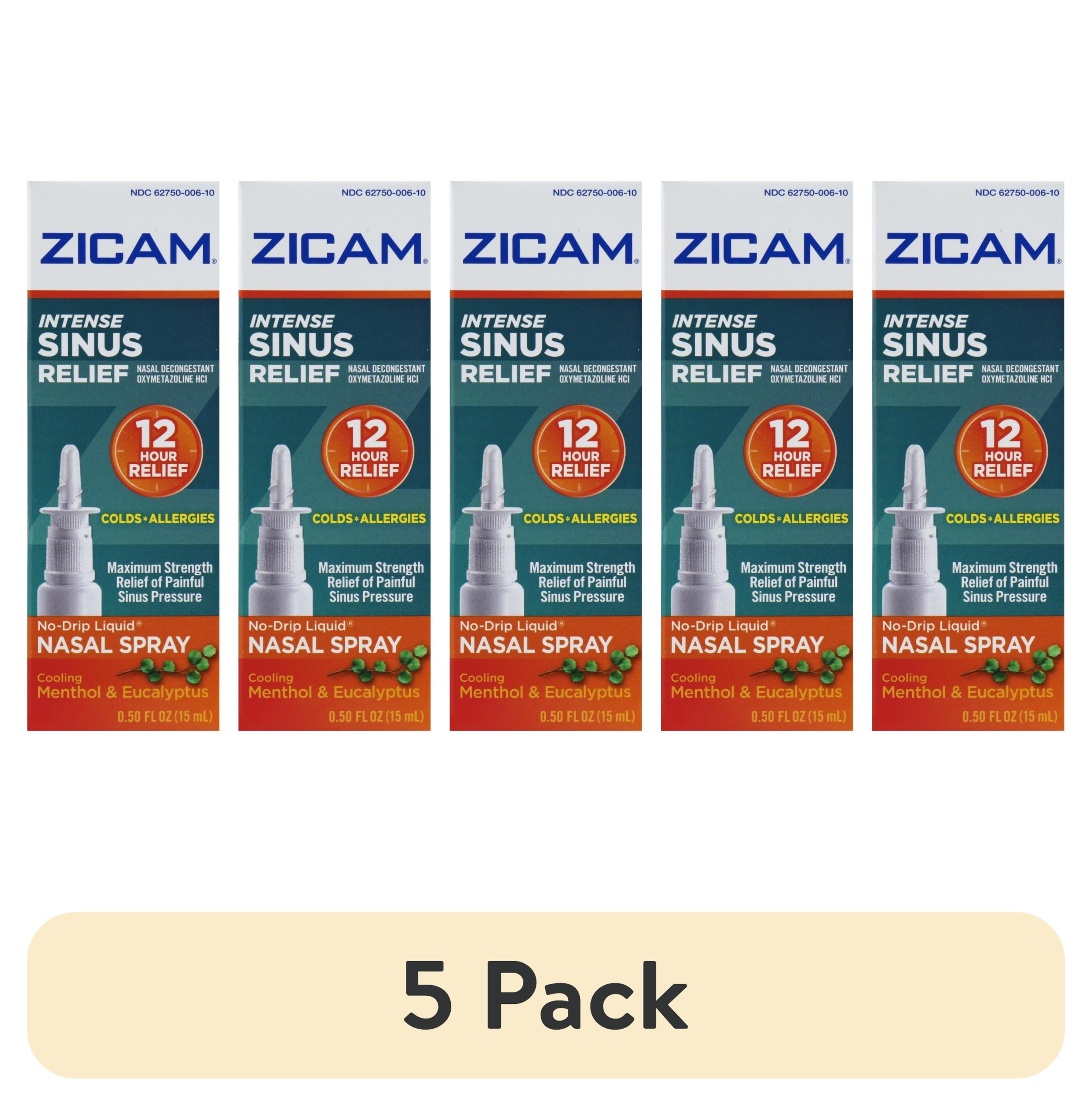 (5 pack) Zicam Intense Sinus Relief Liquid Nasal Spray 0.50 oz