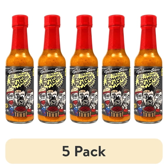 (5 pack) TorchBearer Sauces Zombie Apocalypse Ghost Chili Hot Sauce