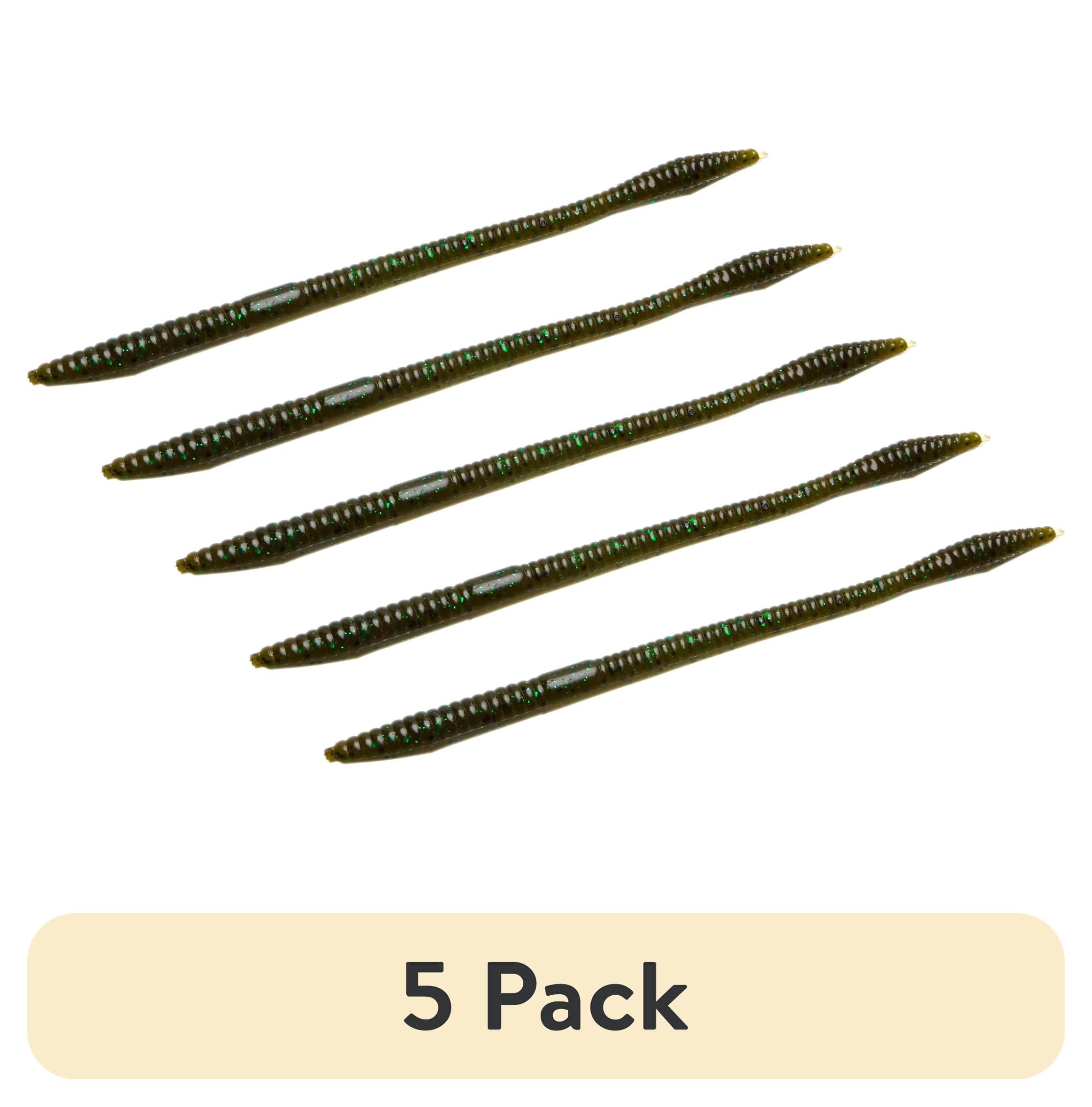 (5 pack) Zoom Trick Worm 6.5'' Green Pumpkin Green 20pk