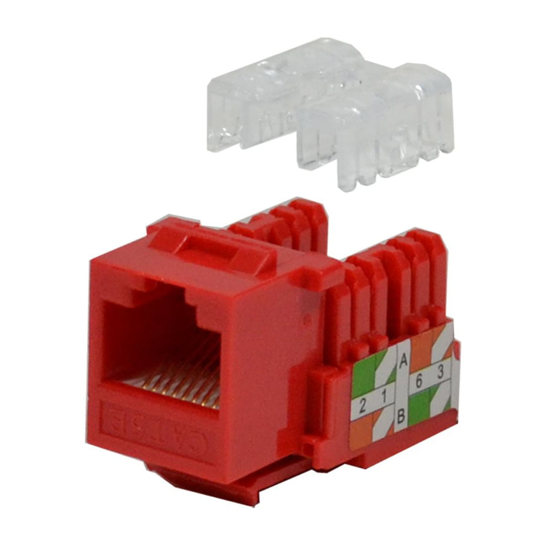 5個口のC 5 pack lot Keystone Jack Cat5e Red Network Ethernet 110
