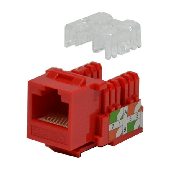 5 pack lot Keystone Jack Cat5e Red Network Ethernet 110 Punchdown 8P8C