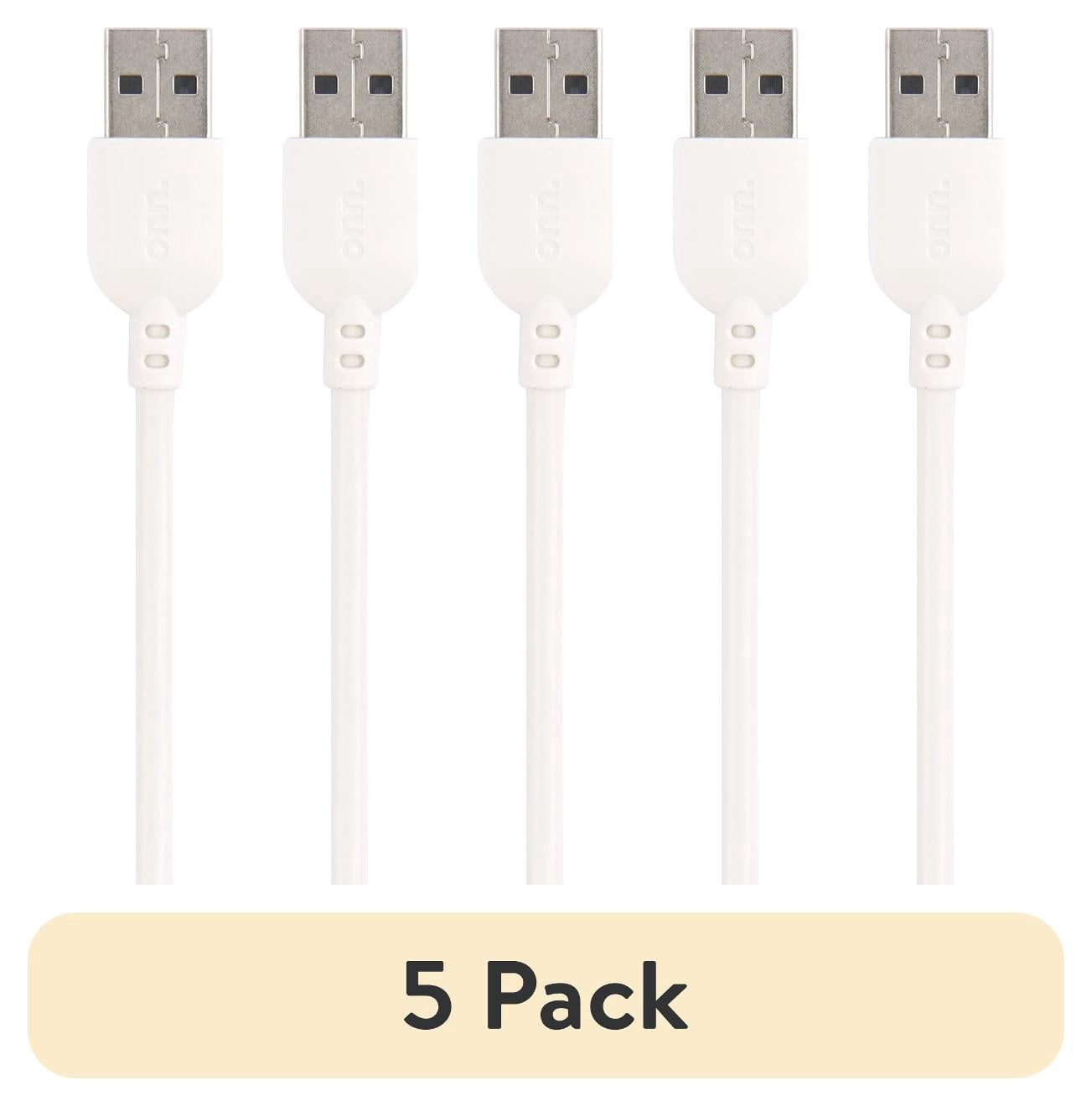 (5 pack) onn. 10ft USB-C to USB-A Charging Cable, USB-IF Certified -Compatible with iPhone 17/16/15 Series, Samsung Galaxy, Note, Pixel Devices iPad Pro, & More