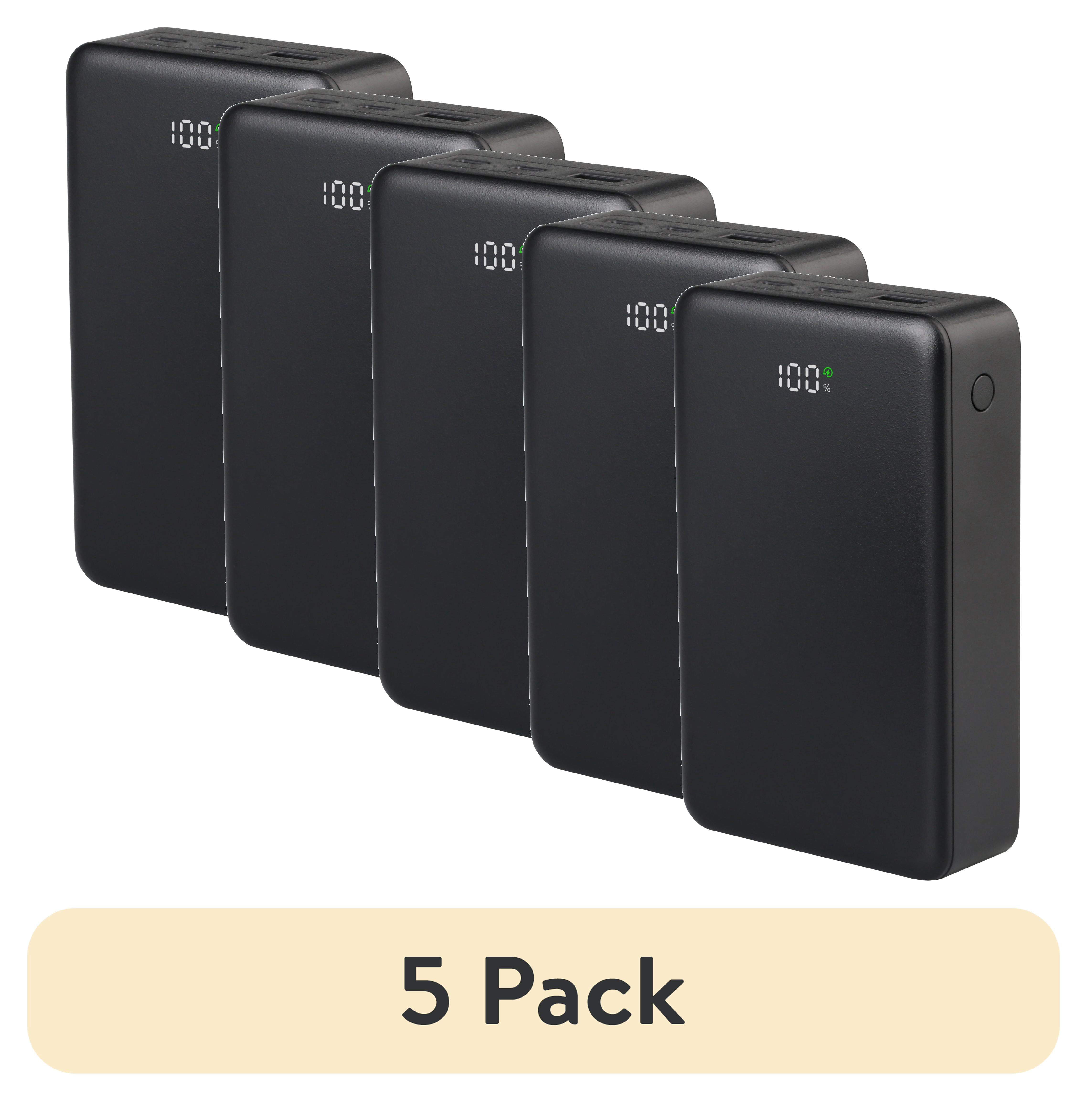 onn 20,000 mAh Portable Power Bank with Fast Charging Output (20W), Dual  USB-C ports, USB port, LED Digital Display, Black - Compatible with iPhone,  iPad, AirPods, Samsung Galaxy, Note, Pixel & More -