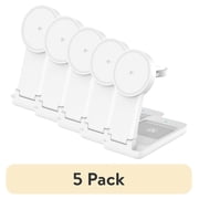 (5 pack) (5 pack) onn 3-in-1 Qi2 Certified Wireless Charging Stand – Foldable Design with Wall Adapter & Cable – Compatible with iPhone 17/16/15/14/13/12, Samsung Galaxy S23/S22, Pixel, AirPods & Apple Watch – White