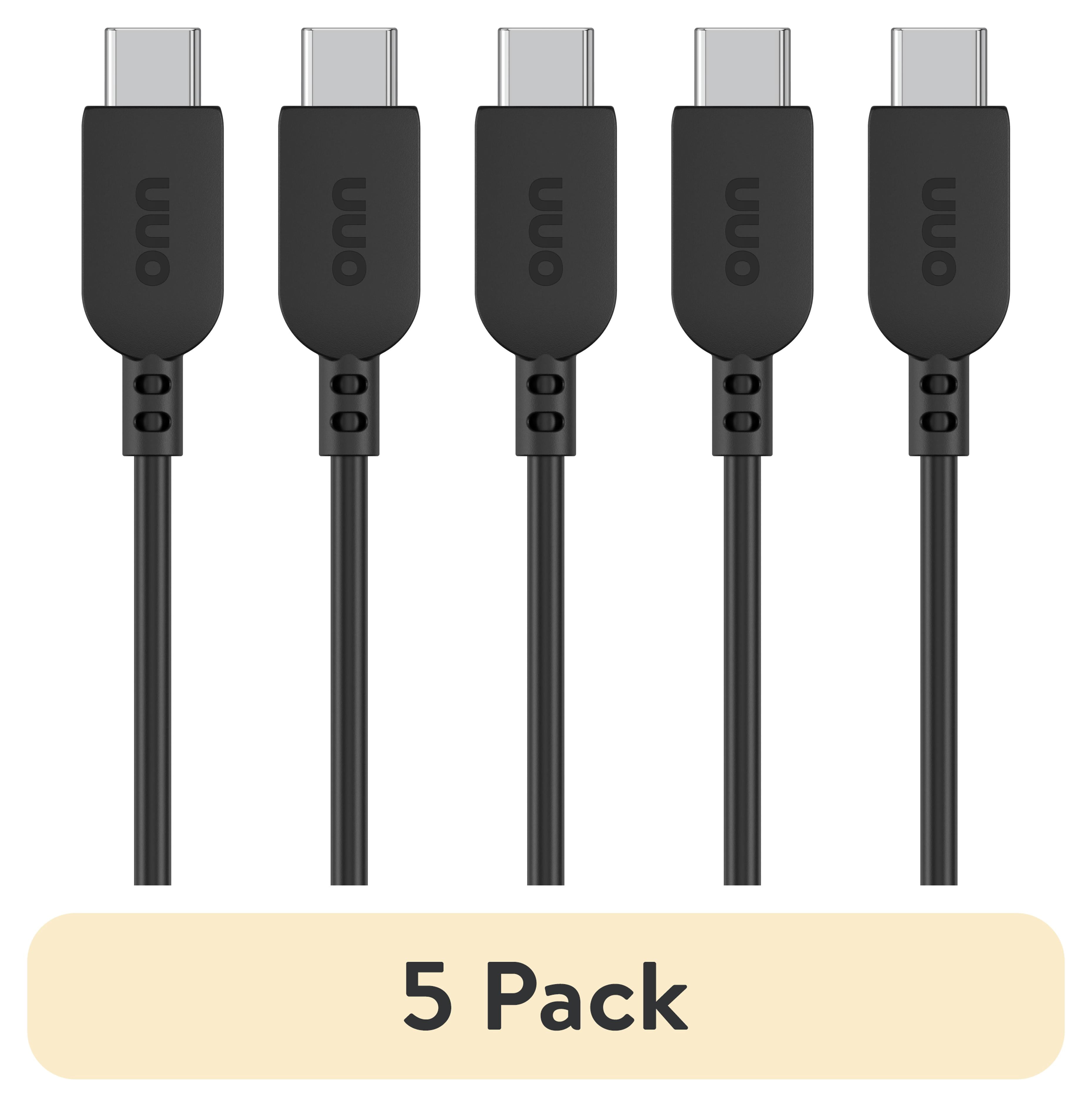 (5 pack) onn USB-C to USB-C Charging Cable if Certified Type C Cable Cell Phones Single Charger Compatible with Iphone, 1 Pack