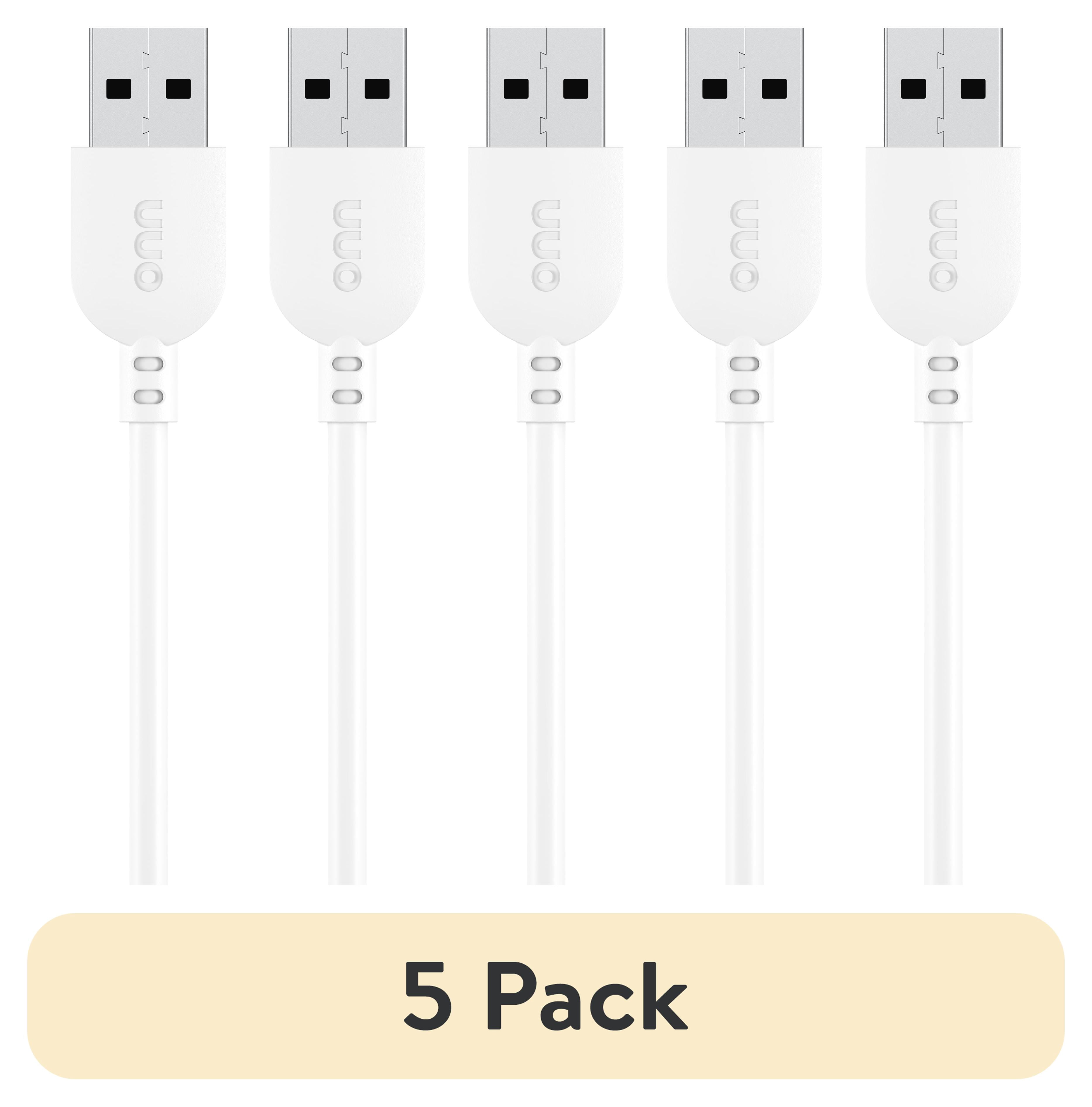 (5 pack) onn 6' Lightning to USB Charging Cable for iPhone/iPad/iPod, White