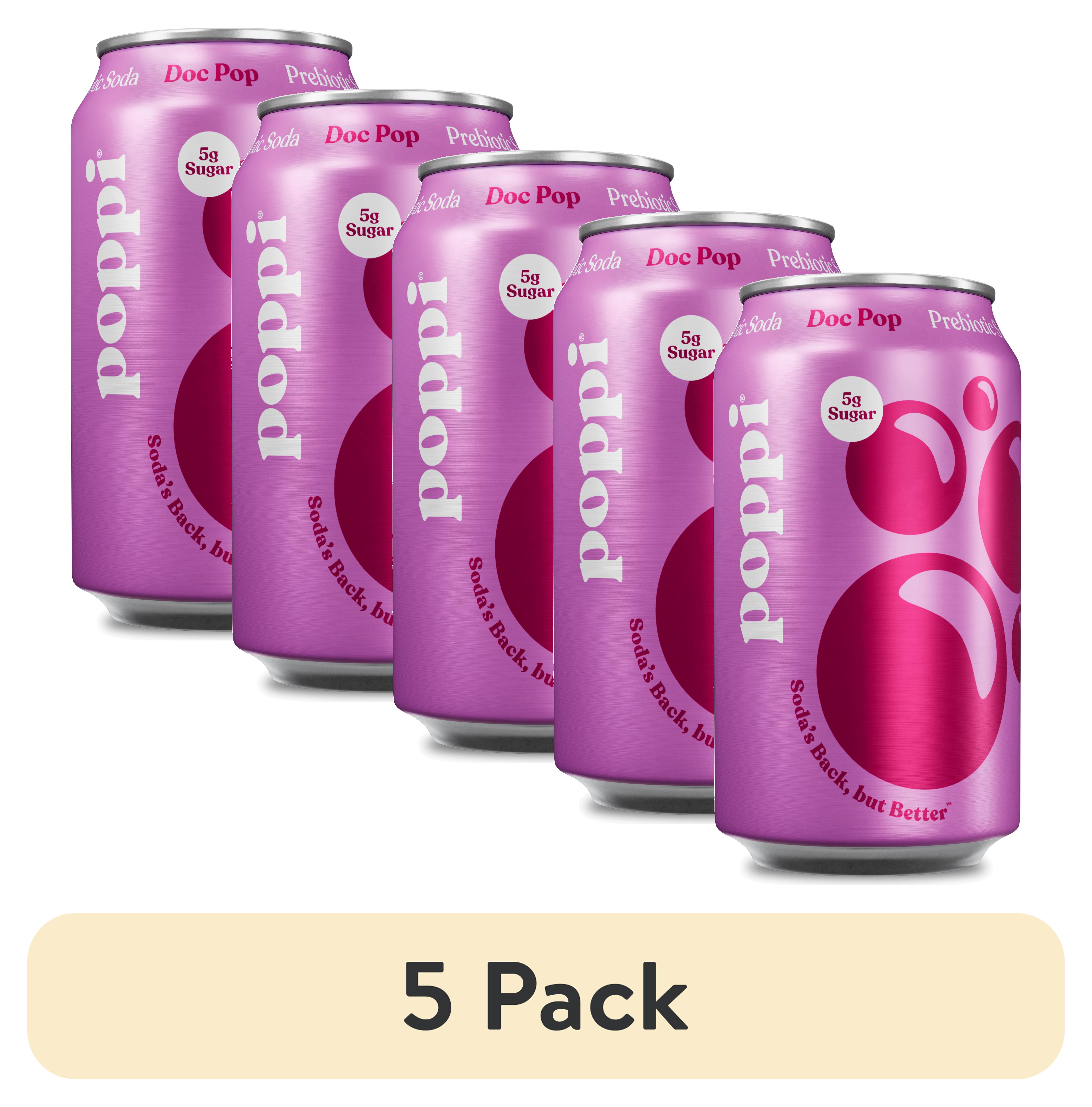 poppi, Cranberry Fizz Prebiotic Soda, 14 fl oz, 4 Pack Cans