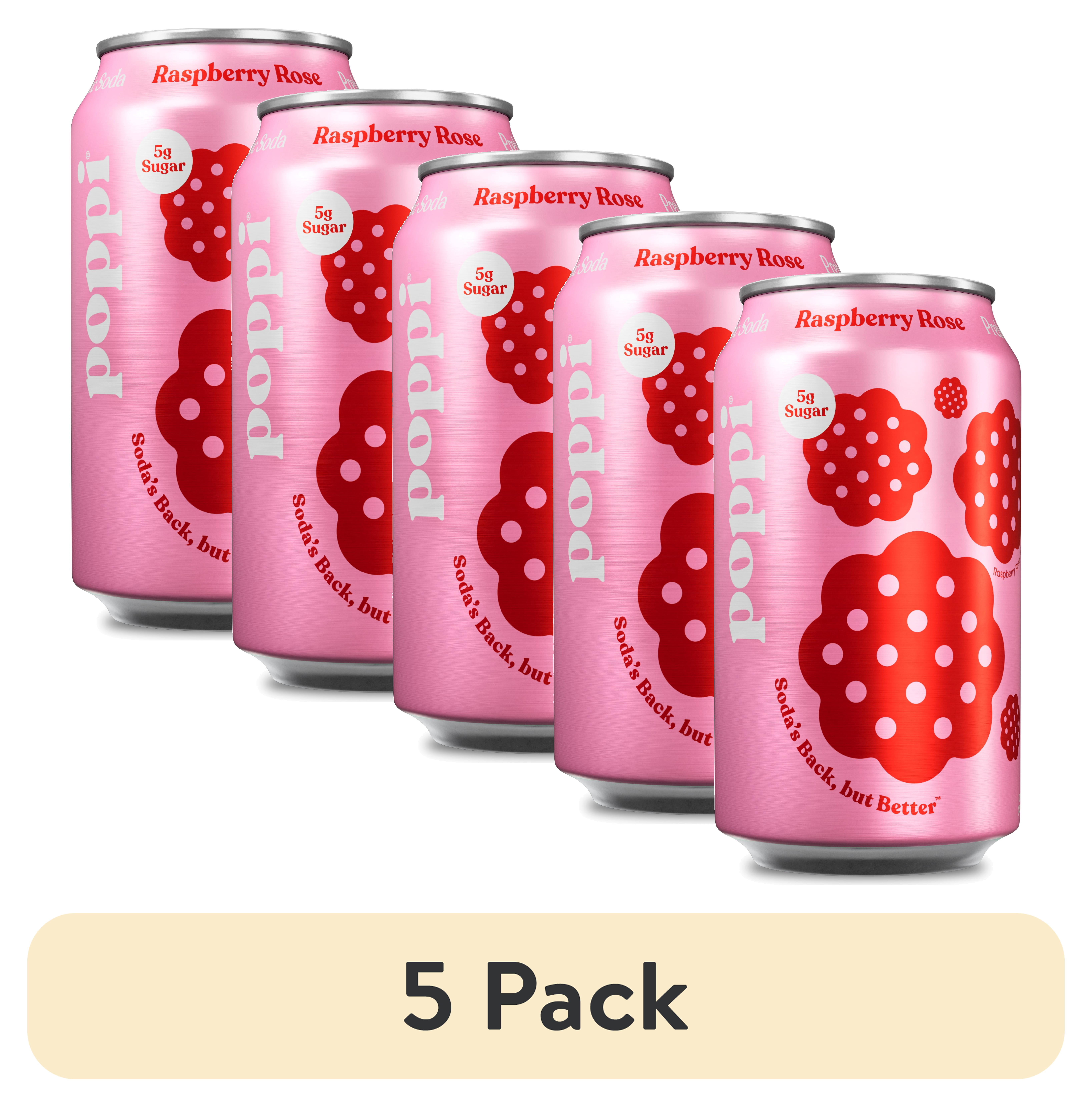 poppi, Cranberry Fizz Prebiotic Soda, 14 fl oz, 4 Pack Cans