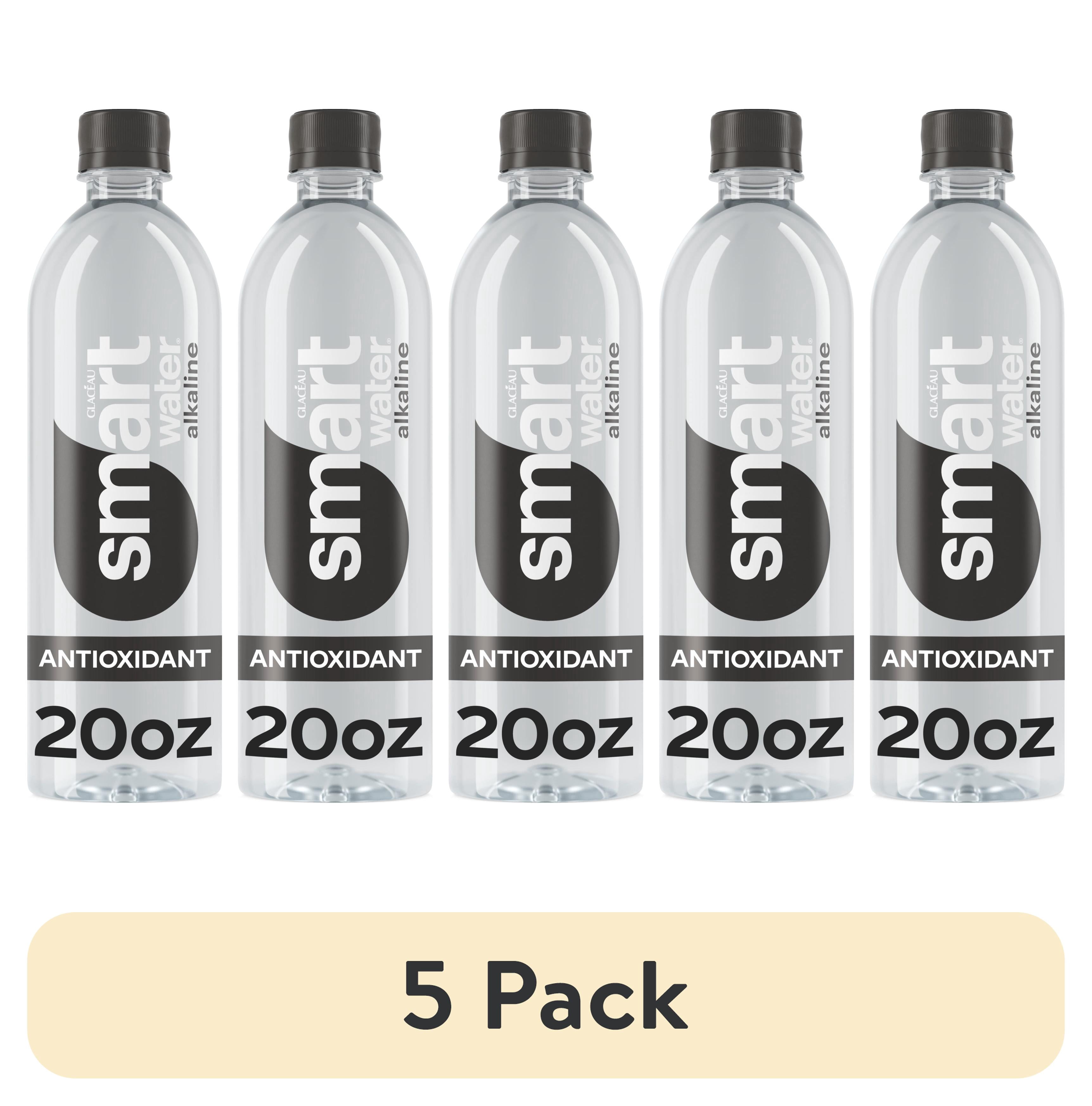 (5 pack) smartwater Alkaline with Antioxidant Water Bottle, 20 fl oz
