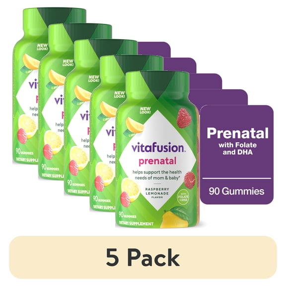 (2 Pack) Vitafusion Prenatal DHA, Folic Acid & Multivitamin Gummies, 90 Ct