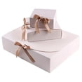 thumbnail image 1 of 5-pack white all-in-one gift boxes, gift packaging boxes with ribbons, gift storage boxes, holiday supplies, birthday party supplies, party supplies, wedding candy gift boxes, 1 of 4